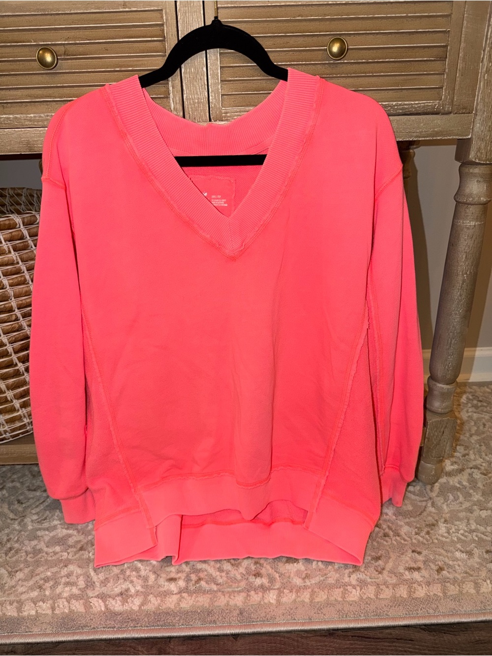 aerie V-Neck Pullover Sweater - Coral
